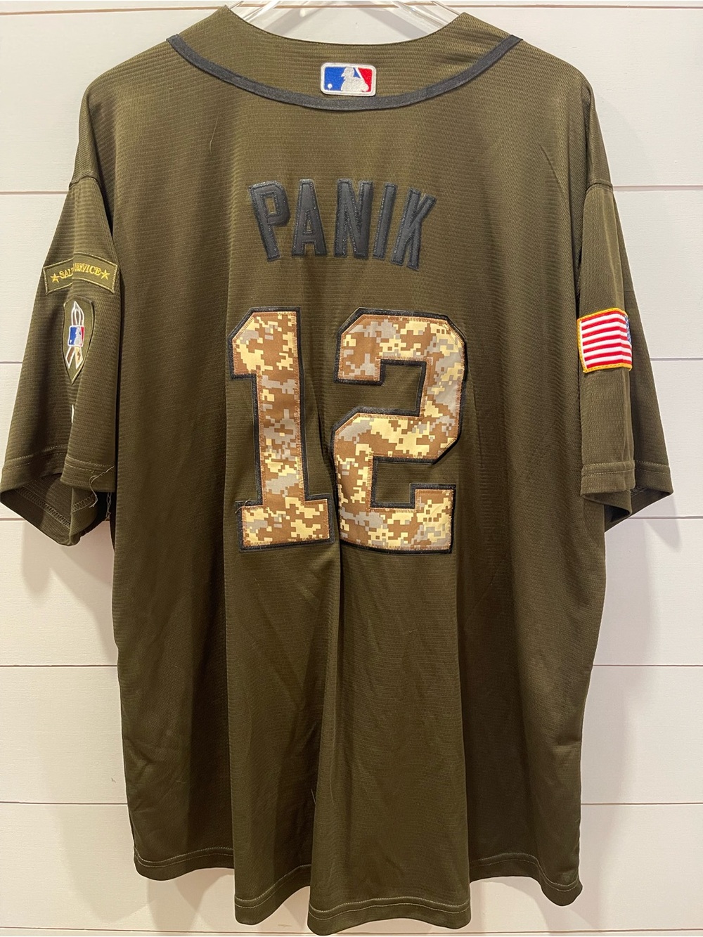 Majestic Men’s San Francisco Giants Olive # 12 Panik Baseball Jersey Size XXXL - Picture 8 of 10